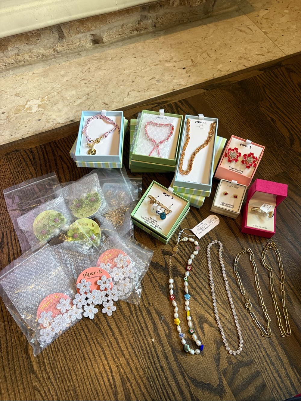 21 Pc Assorted Jewelry Lot Piper K Sterling Silver Earrings Necklaces AS IS